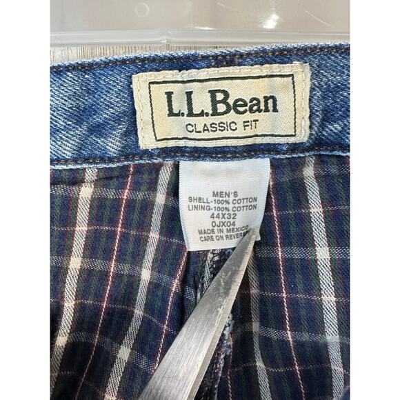 LL Bean Heavy Jeans Mens 44x32 Blue Classic Fit Flannel Lined‎ Outdoorsy OJX04 - Picture 15 of 15